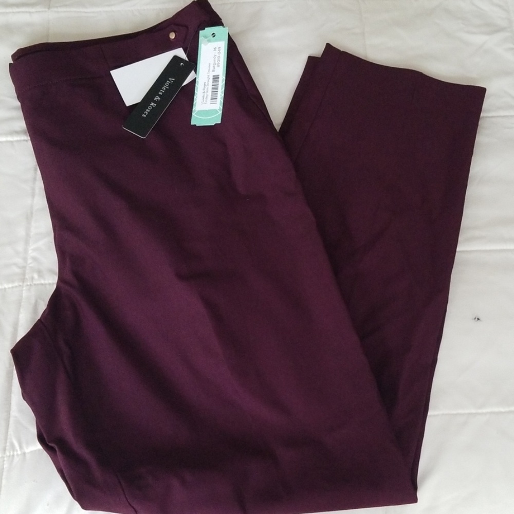 Violets & Roses Burgandy Pants - size 16